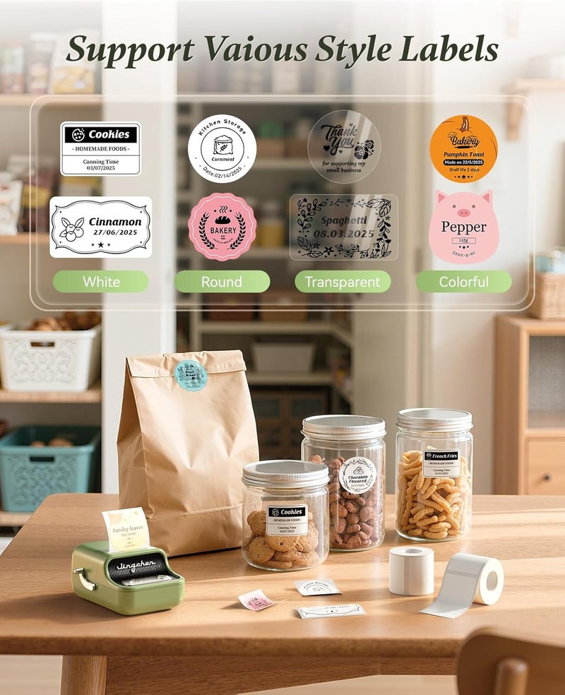 طابعة ملصقات NIIMBOT B21، طابعة ملصقات حرارية لاسلكية، طابعة ملصقات بدون حبر مع شريط، حزمة واحدة من ملصقات 50x30 مم لتنظيم المنزل والمكتب والأعمال - Image 5
