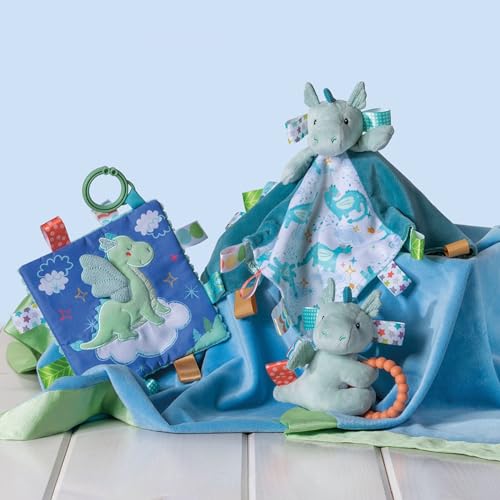 Taggies Soft Baby Rattle With Soothing Teether Ring And Sensory Tags  6-Inches  Drax Dragon - Image 4