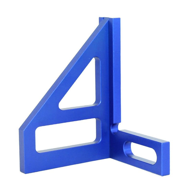 Wisoqu 45 90 Degree Woodworking Square Protractor, Versatile Tool for Measuring, Aligning, and Marking with Sturdy Aluminum Alloy, Ideal for Engineers, Carpenters, and More (Blue) - Image 4