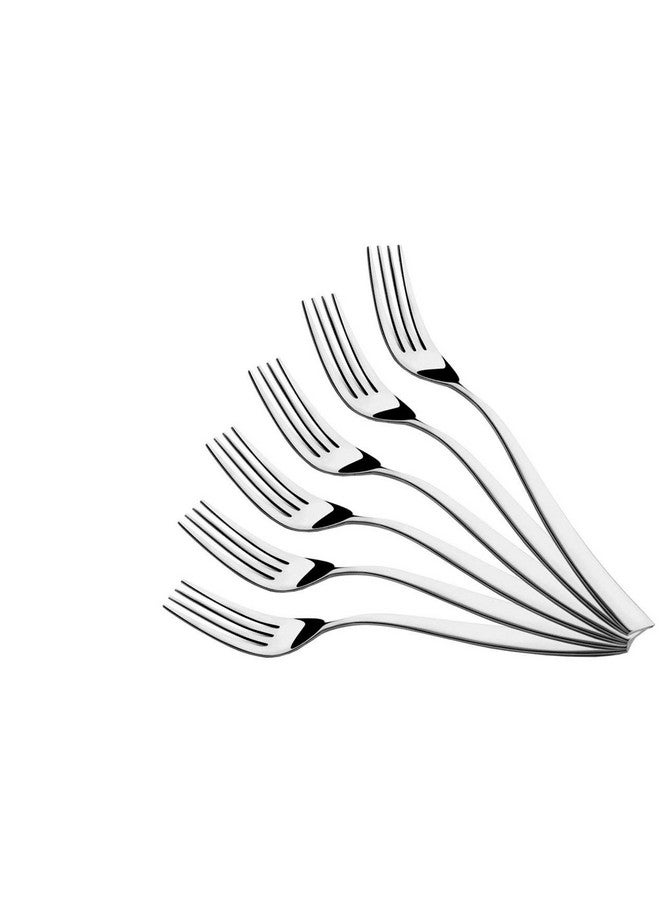 SHAPES Gracia Premium Silver Stainless Steel Fork Spoon Set - 6 Pieces | Rust-Resistant, Dishwasher Safe, Elegant Design | Ideal for Home and Restaurant Use, Perfect for Family Meals