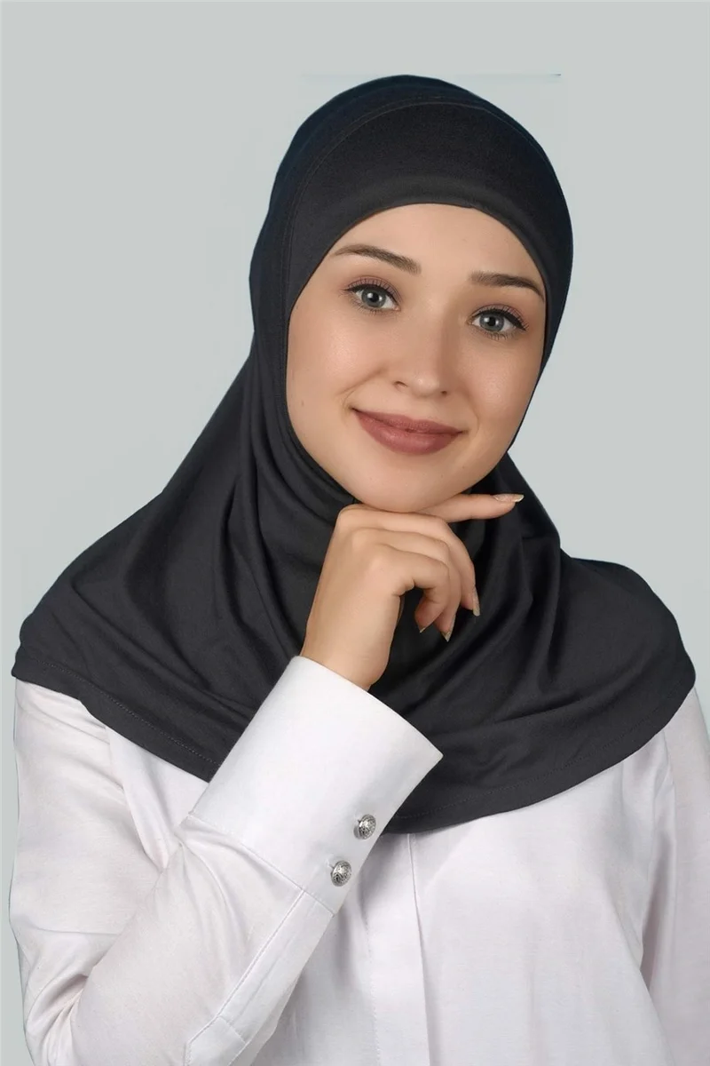 Altobeh Ready-made Hijab Practical Scarf Hijab Hijab - Prayer Cover - Smoked