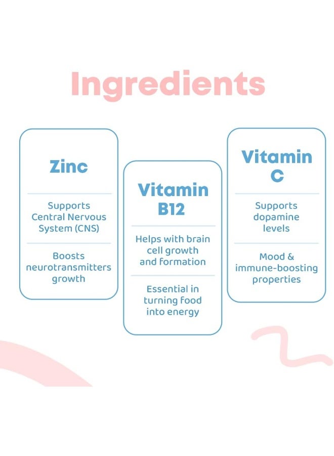 JoySpring Brain Supplements for Memory and Focus - B12 for Kids May Aid in focus and Attention - Nootropics Brain Support Supplement - Brain Supplement - Memory Supplement for Brain - Brain Booster Supplement - Image 5