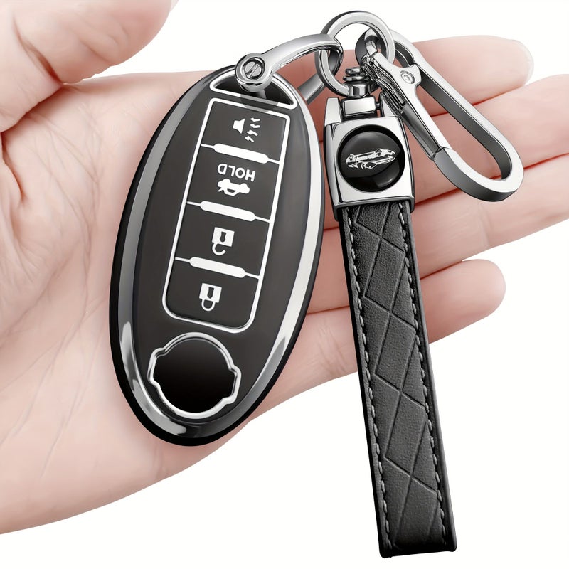 White TPU Key Fob Case For Nissan Altima Sentra Maxima Rogue - Image 3