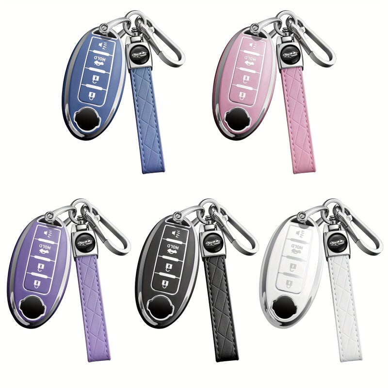 White TPU Key Fob Case For Nissan Altima Sentra Maxima Rogue - Image 1