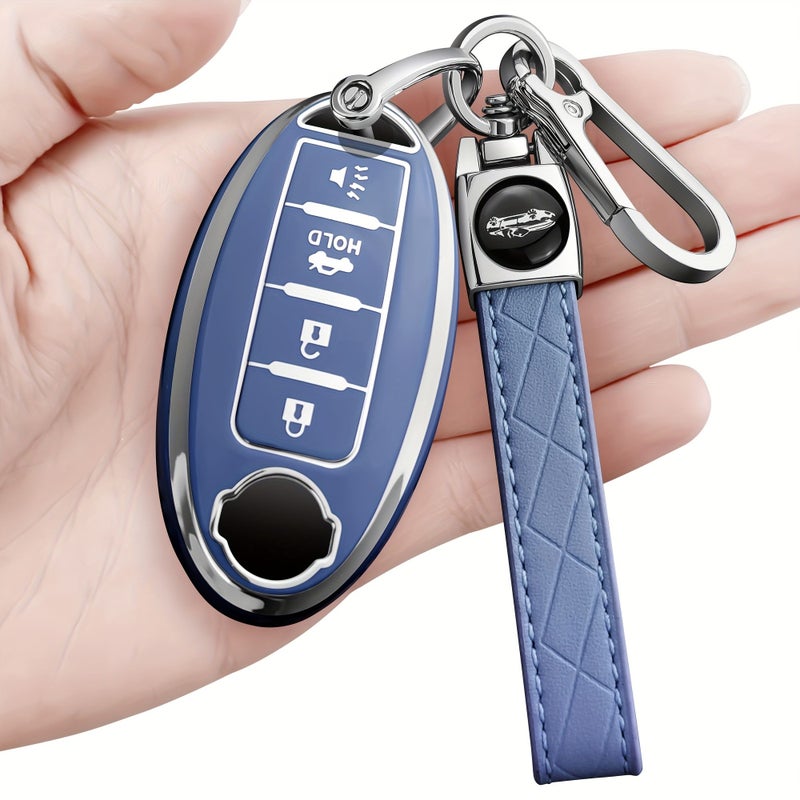 White TPU Key Fob Case For Nissan Altima Sentra Maxima Rogue - Image 4
