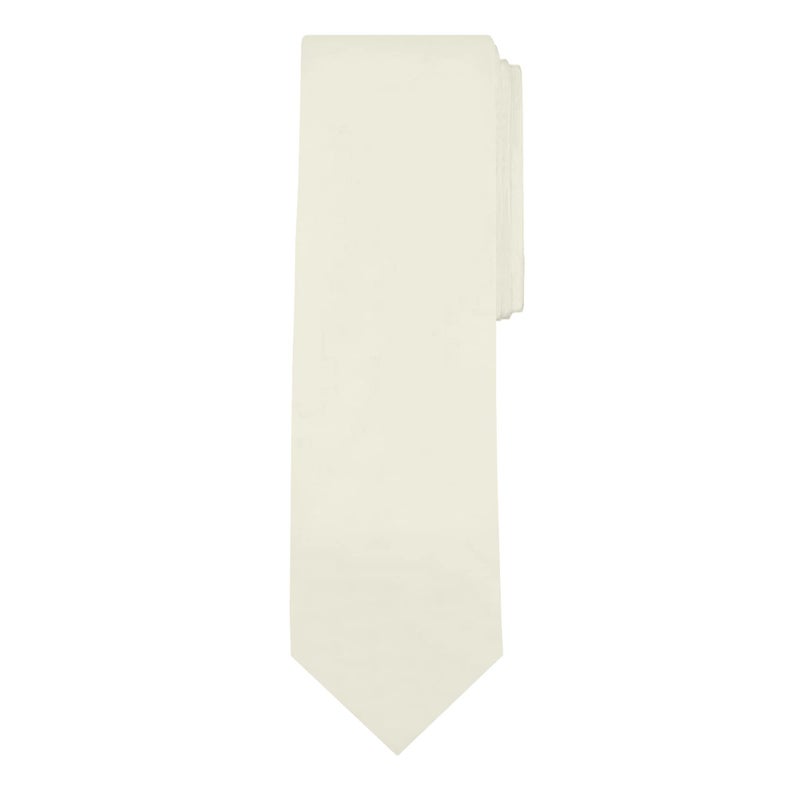 Jacob Alexander Solid Color Men's Regular Tie - Ivory Cream - Image 1