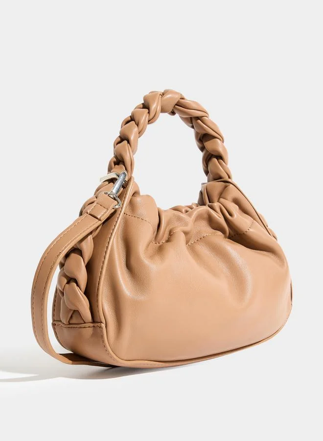 Styli  Brown Crossbody Bag with Braided Handle for Women | Best Price UAE