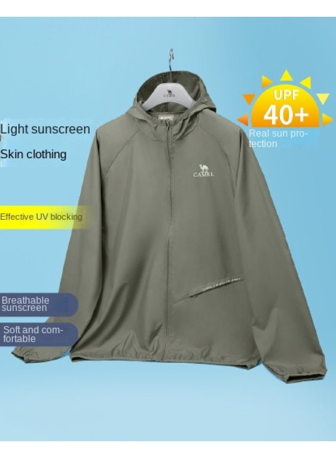 camel Cold White Sun Protection Jacket For Men, Spring And Summer High-efficiency Uv Protection, Lightweight Sports Windbreaker, Breathable Skin Protection Outerwear - Image 1