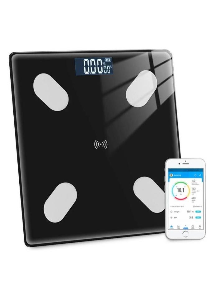 Smart Digital Body Weight Scale with Steato Percentage - Accurate Bluetooth Bathroom Scale for Body Composition Tracking, Modern Design for Health Monitoring