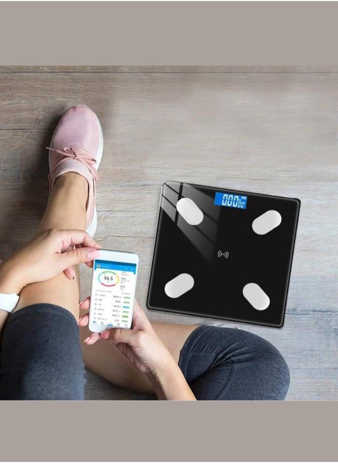 Smart Digital Body Weight Scale with Steato Percentage - Accurate Bluetooth Bathroom Scale for Body Composition Tracking, Modern Design for Health Monitoring