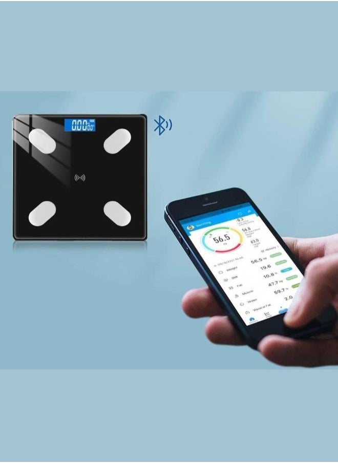Smart Digital Body Weight Scale with Steato Percentage - Accurate Bluetooth Bathroom Scale for Body Composition Tracking, Modern Design for Health Monitoring