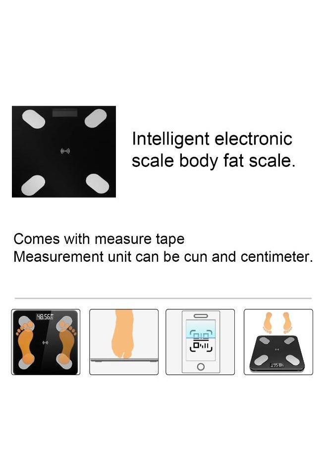 Smart Digital Body Weight Scale with Steato Percentage - Accurate Bluetooth Bathroom Scale for Body Composition Tracking, Modern Design for Health Monitoring
