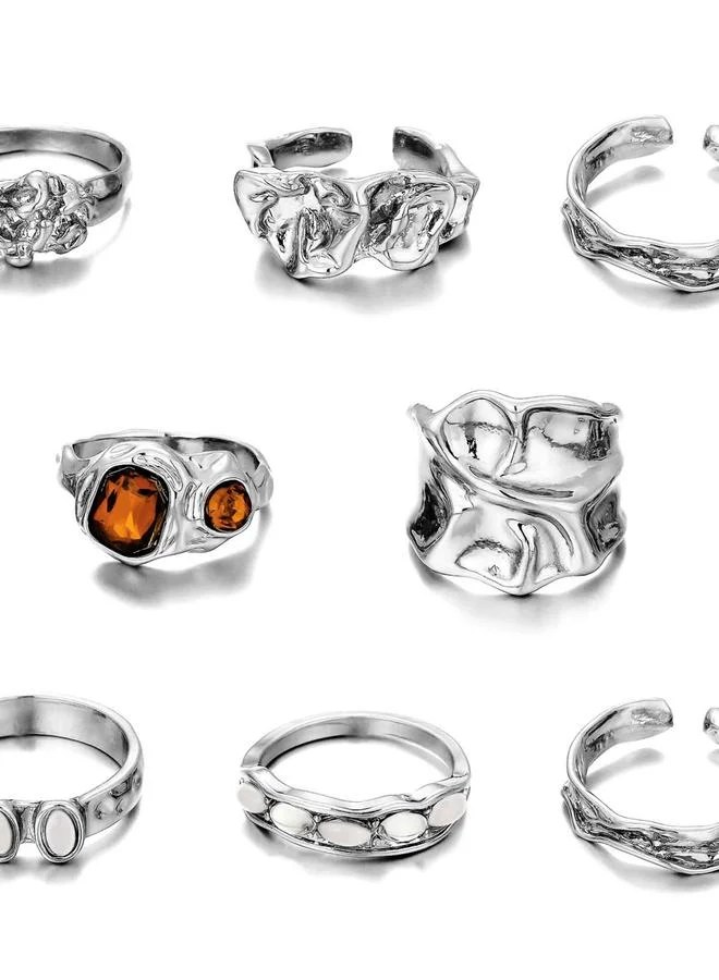 Take Two Take Two Set of 7 - Embellished Alloy Ring