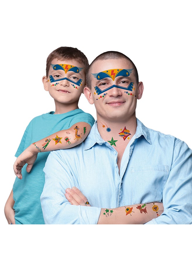 Avenir Fancy Me Face Stickers & Tattoos for Kids – Superheroes | 110+ Cosmetic-Grade Removable Stickers | Fun Family Fashion Activity for Parties, Dress-Up & Creative Play - Image 2