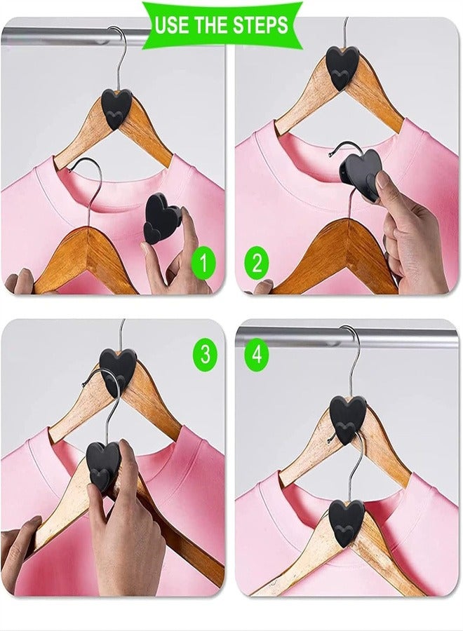 Space Saving Hangers, 24pcs Space Saver Hangers as Hanger Organizer, Closet Hangers Space Saver for Clothes Hanger Connector, Hanger Hooks Space Saver as Closet Organizer, Black - Image 3