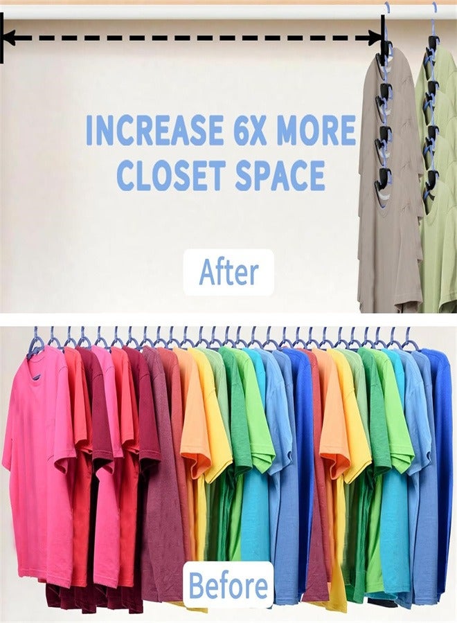 Space Saving Hangers, 24pcs Space Saver Hangers as Hanger Organizer, Closet Hangers Space Saver for Clothes Hanger Connector, Hanger Hooks Space Saver as Closet Organizer, Black - Image 5