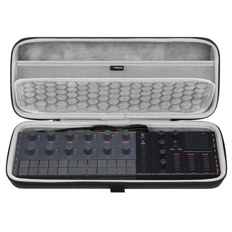 GEEKRIA Audio Interface Carrying Case Compatible with Yamaha SEQTRAKMobile Music Ideastation EVA Hard Shell Portable Travel Bag Dark Gray - Image 2