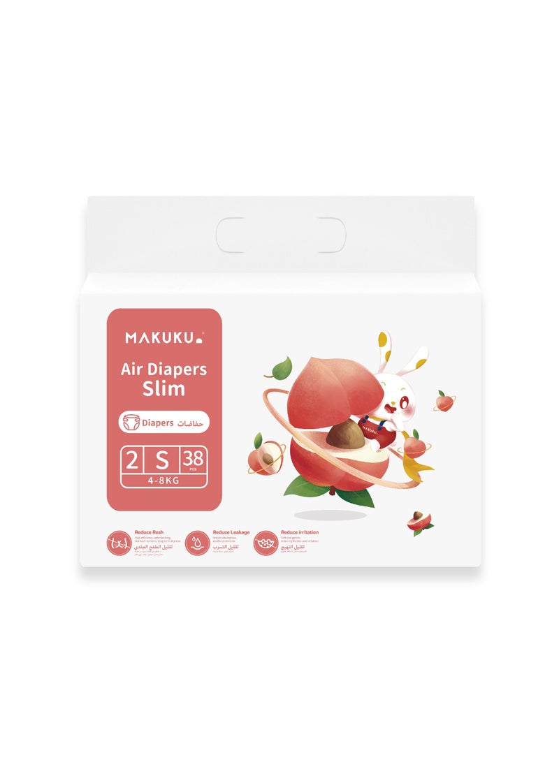 Makuku Air Slim Tape Diapers - Size 2 (4-8kg) | 2-3 months | 38 Pieces - Image 1