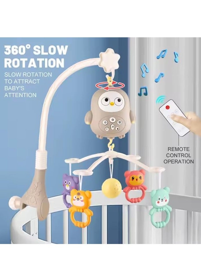 Newborn Baby Hanging Music Box Toy, Portable Rotating Bed Bell with Remote Control for Early Childhood Education - Image 2