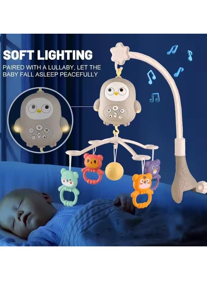 Newborn Baby Hanging Music Box Toy, Portable Rotating Bed Bell with Remote Control for Early Childhood Education - Image 3