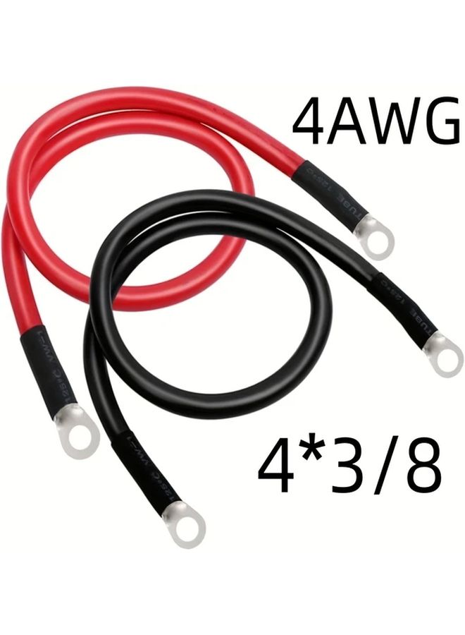 4AWG Battery Cable 18ft Pure Copper 3/8 Lug Terminals Red Black 4 Gauge Wire - Image 1