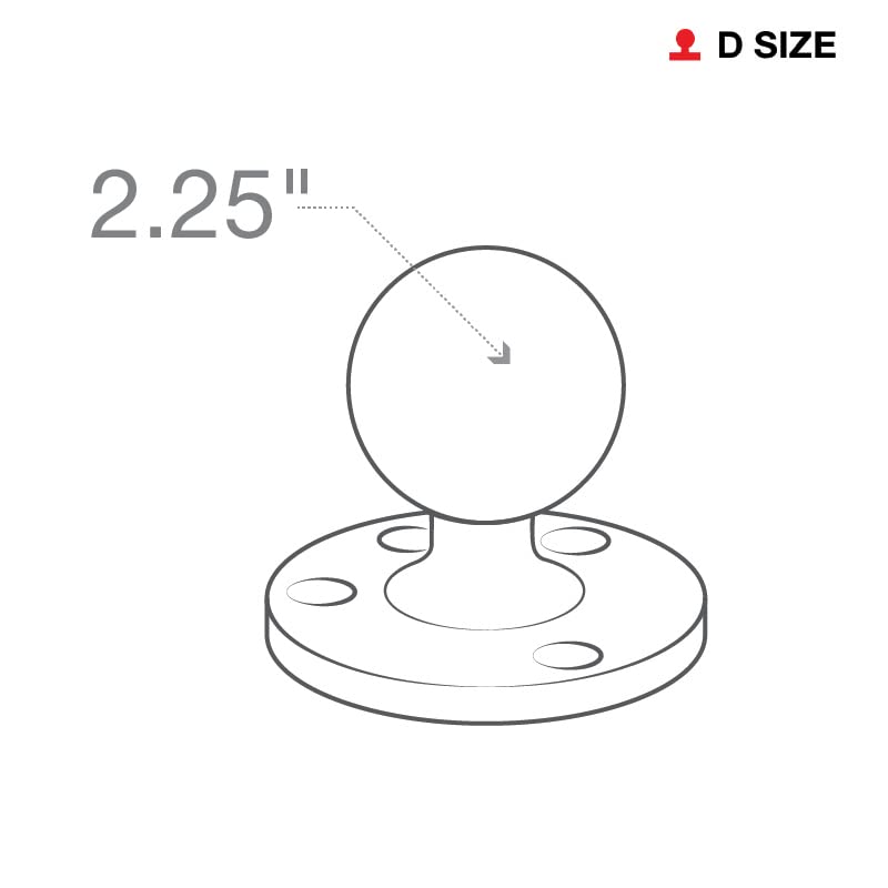 RAM Mounts Large Round Plate with Ball RAM-D-202U with D Size 2.25" Ball - Image 2