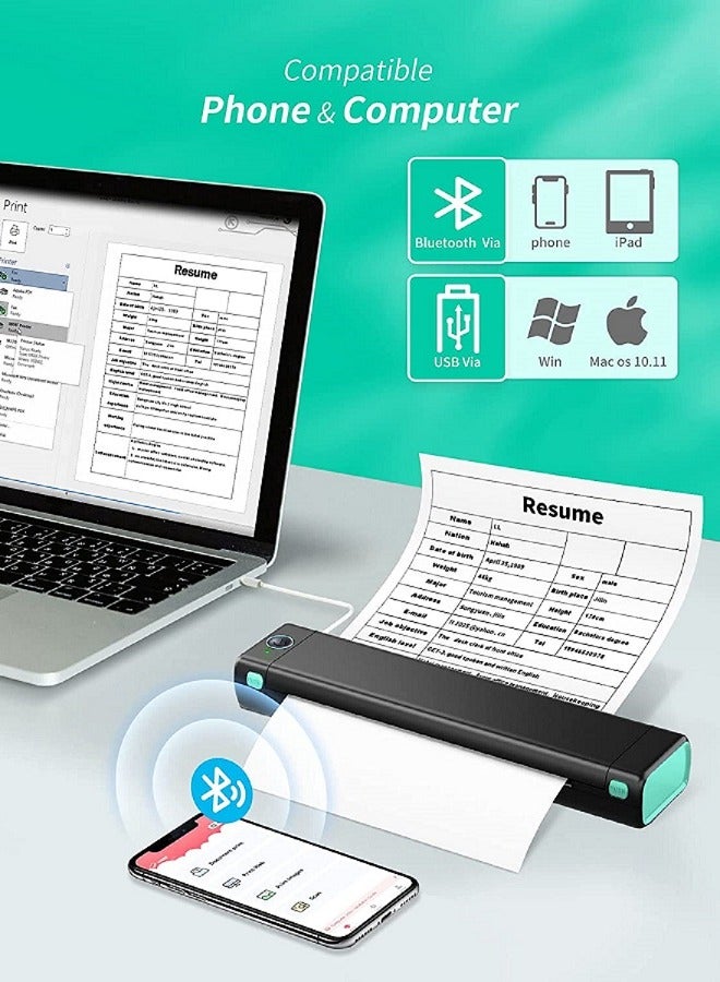 Beauenty Portable Bluetooth Wireless M80F-A4 Thermal Mobile-Printer, Compact Inkless Printer for Travel, Support Phone  Laptop, Small Printers for Home Use Vehicles Office School Stencils - Image 2