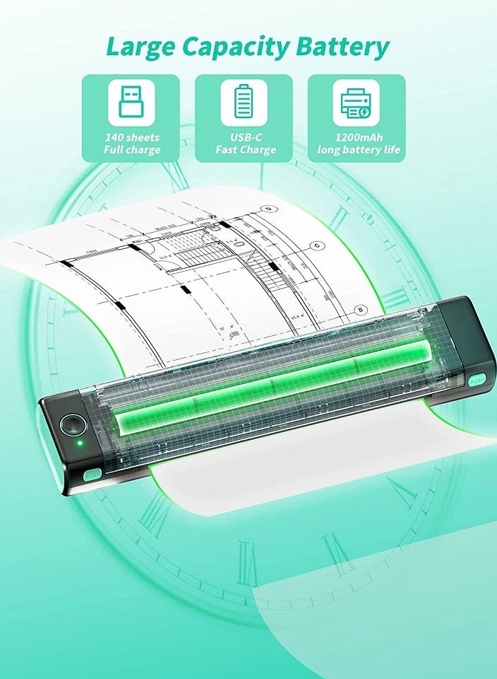 Beauenty Portable Bluetooth Wireless M80F-A4 Thermal Mobile-Printer, Compact Inkless Printer for Travel, Support Phone  Laptop, Small Printers for Home Use Vehicles Office School Stencils - Image 4