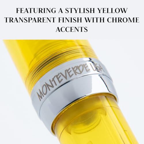 Monteverde MONZA FOUNTAIN PEN (WITH INK VIALS), YELLOW; BROAD NIB - Image 2