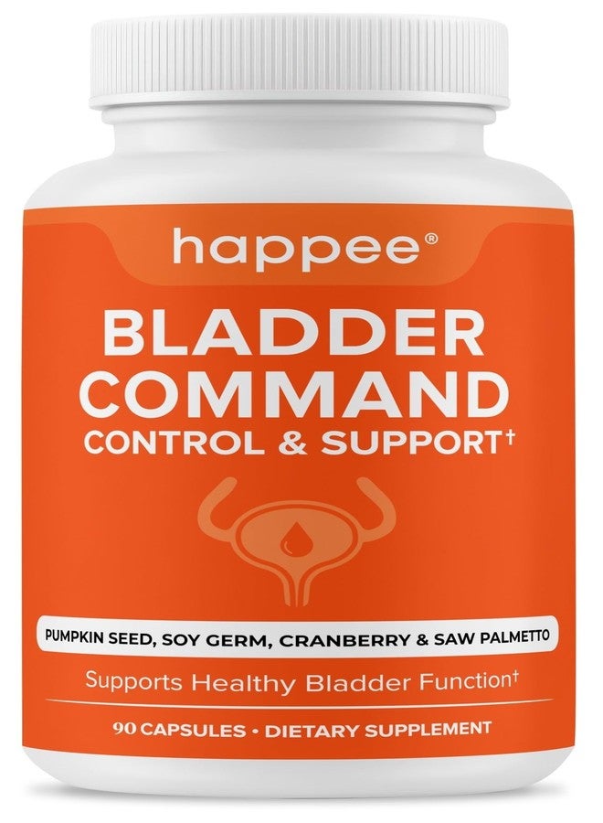 Happee Overactive Bladder Control Supplement for Women & Men - Pumpkin Seed Extract, Soy Germ, Saw Palmetto & Cranberry Blend - Bladder Support for Urinary Frequency, Leaks & Urgency - 90 Capsules - Image 1