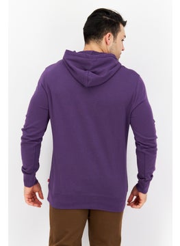 Levi's Men Hooded Neck Long Sleeves Graphic Printed Sweatshirts, Purple  - Image 4