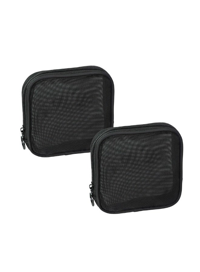 2PCS Mesh Makeup Bag, 11.5cm Clear PVC Toiletry Pouch with Zipper, Travel Cosmetic Organizer - Image 1