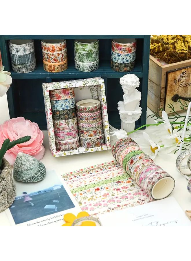 18pcs Washi Tape Set 240812-1 Vintage Floral Animal for DIY Scrapbooking Gift Wrapping Crafts - Image 5