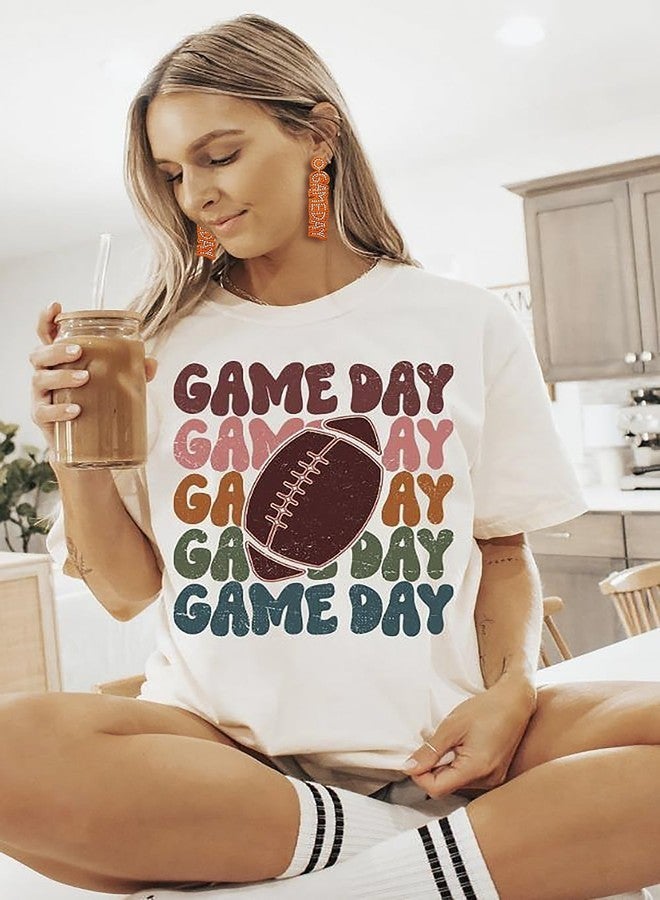 MOLOCH Game Day Earrings for Women Rhinestone Beaded Letter GAME DAY Dangle Earrings Handmade Sports Earrings Football Mom Accessories Game Day Jewelry Gifts - Image 2