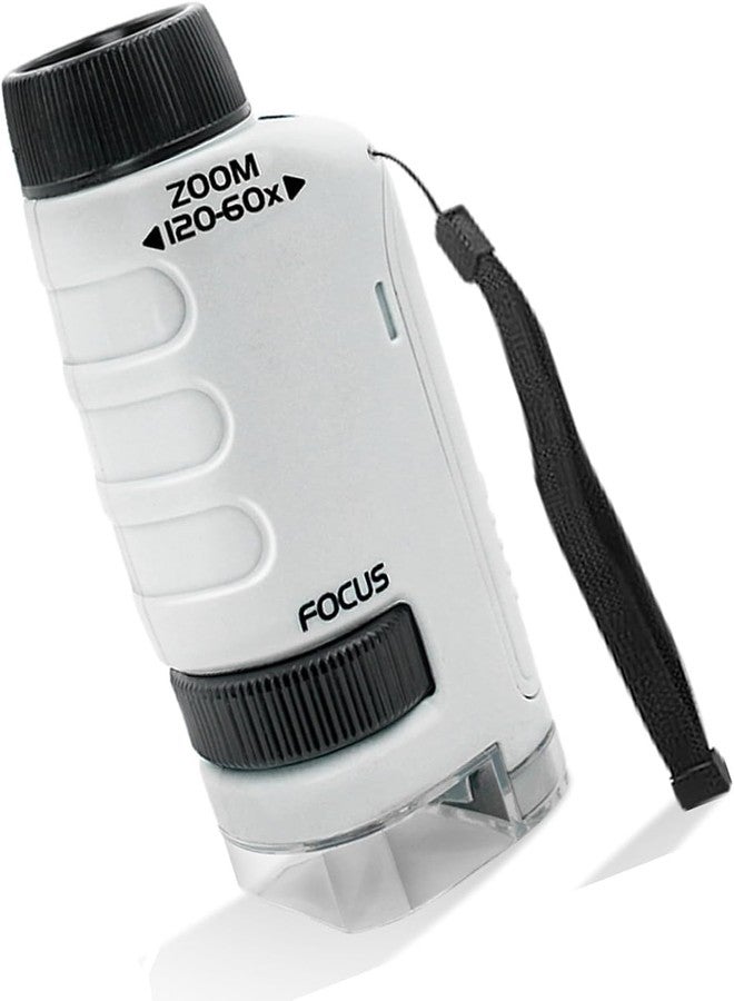 ETZIN Pocket Microscope for Kids, Portable Handheld Mini Toy with LED Light 60X-120X, Holiday Xmas Birthday Party Gift EPL-1459IM - Image 1