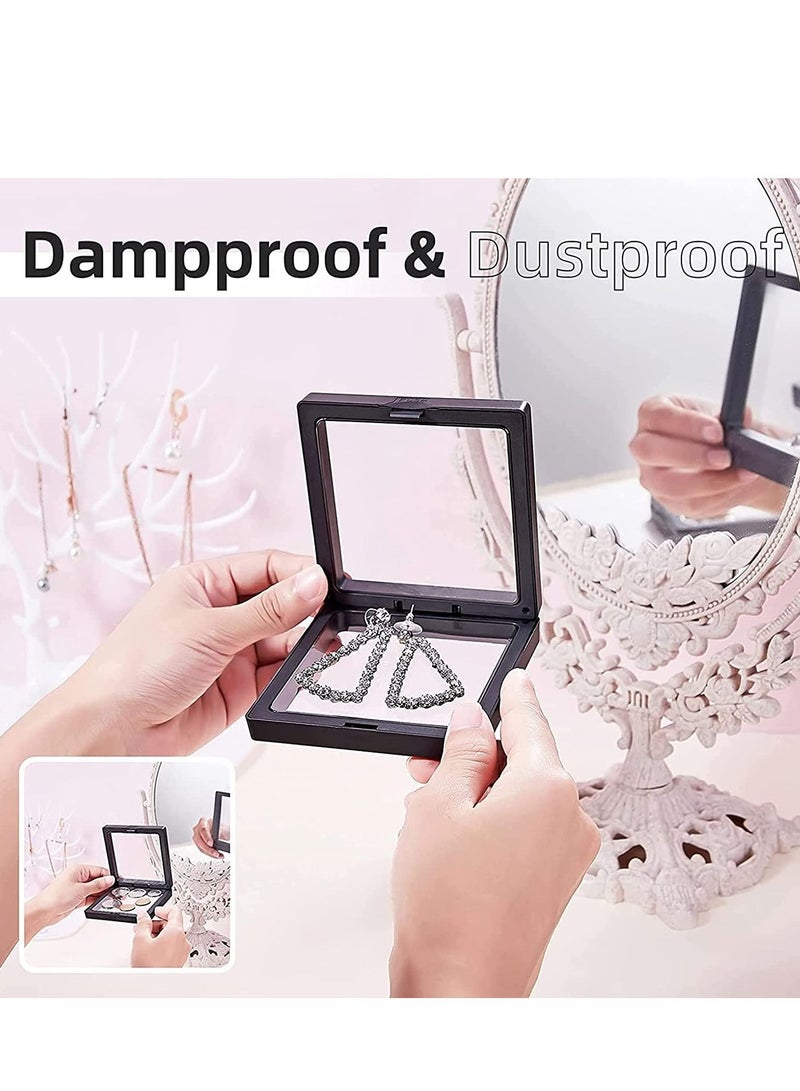 KASTWAVE Anti Tarnish Jewelry display Organizer,6Pcs Small Portable Travel Jewelry Box for Women and Girls to Storage Rings Earrings Bracelet, 3.54 x3.54 x0.79 inches, Antioxidation and Dust-proof - Image 3