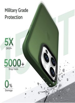 ESCASE iPhone 14 Pro Max Case Back Cover,【Full Shockproof Protection】Translucent Matte Back, Slim Phone Cover for Apple 14 Pro Max (2022)(Green)  - Image 4