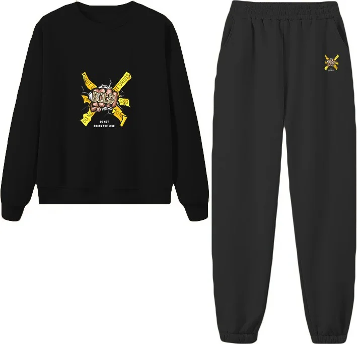 DogFish Tracksuit Bold Printed Plus Size Bottom Top Set
