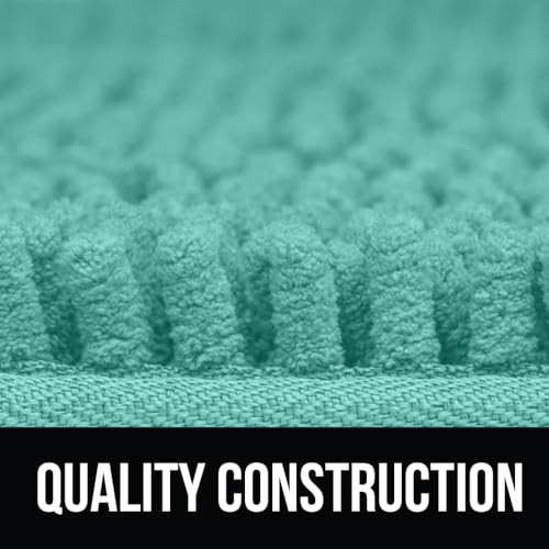 KANGAROO Bathroom Rugs, Chenille Soft Absorbent Bath Rug, Shaggy Shower Mat, Quick Dry Machine Wash Bathmat, Plush Carpet Mats for Tub, Bathtub and Room Home Decor Accessories, 30x20, Turquoise - Image 4