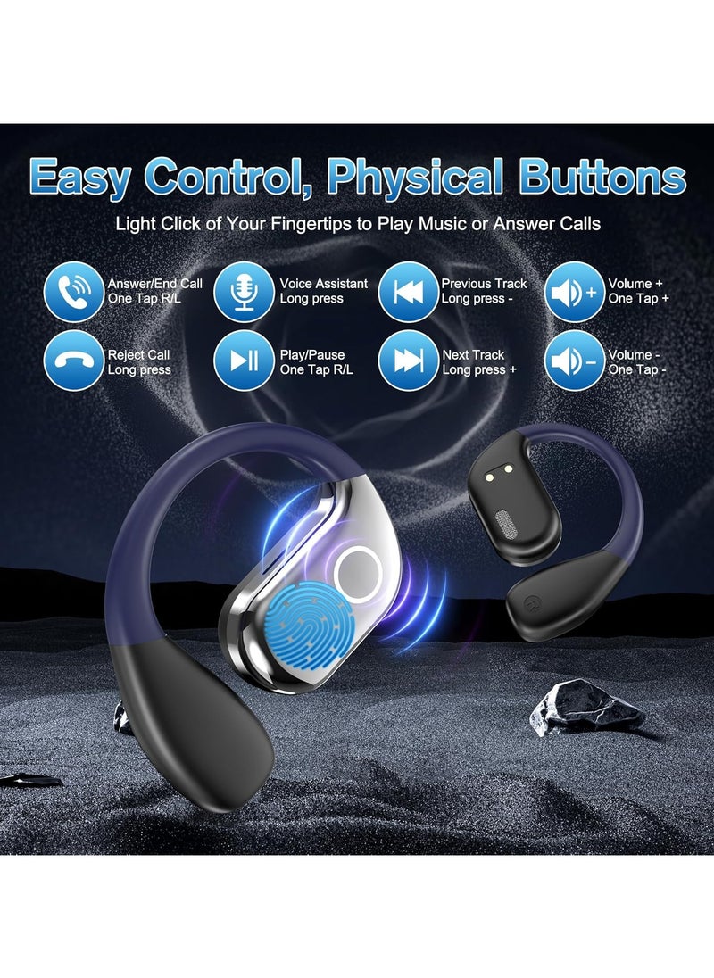JBLTM Wireless Earbuds Bluetooth Headphones Sport, Bluetooth Earbuds Stereo Ear Buds, Noise Cancelling Mic, a Secure fit, Strong bass, Sweat-Proof for Sports,Fit iOS and Android,  (Black)  - Image 4