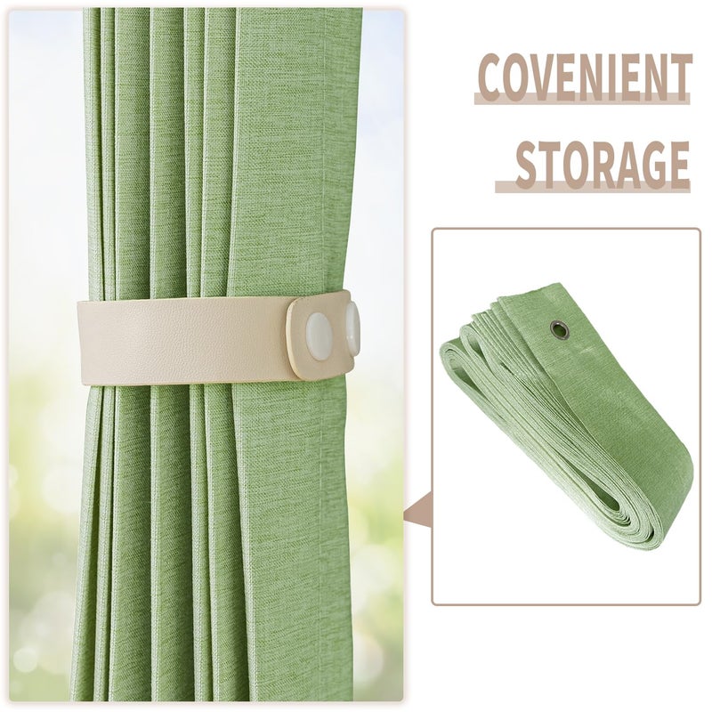 Vatge Curtain for Closet Without Door - Accordion Folding Door Curtain for Doorway  and Open Closet  Hanging Privacy Curtain Wall for Room Separation 1 Panel with Tieback  W52 x L78  Green - Image 3