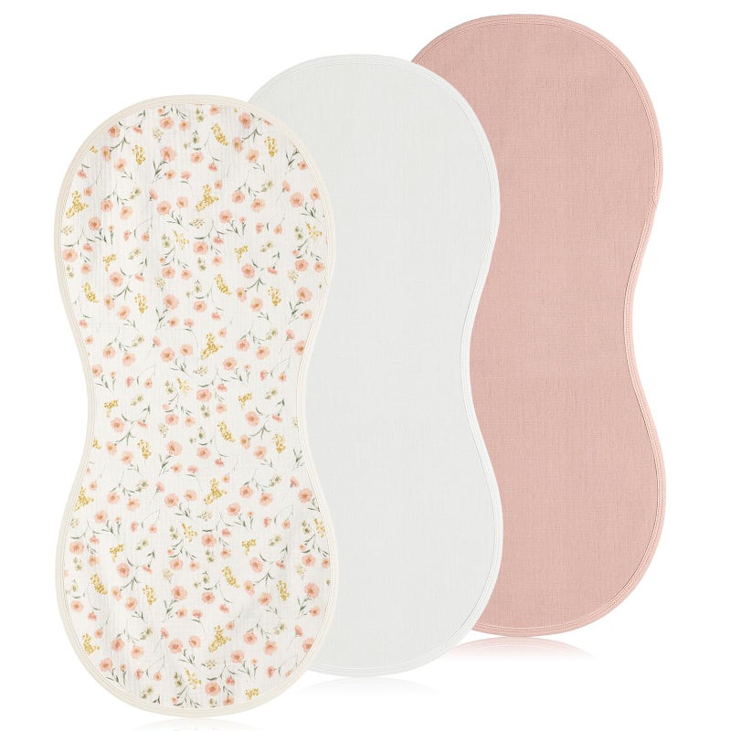 Hahafelt 3 Pcs Changing Pad Liners Fits in Peanut Shape Changing Pad Waterproof Diaper Mats Organic Cotton Peanut Mats are Warm on a Babys Back Washable ReusableBeautiful StylePink - Image 2