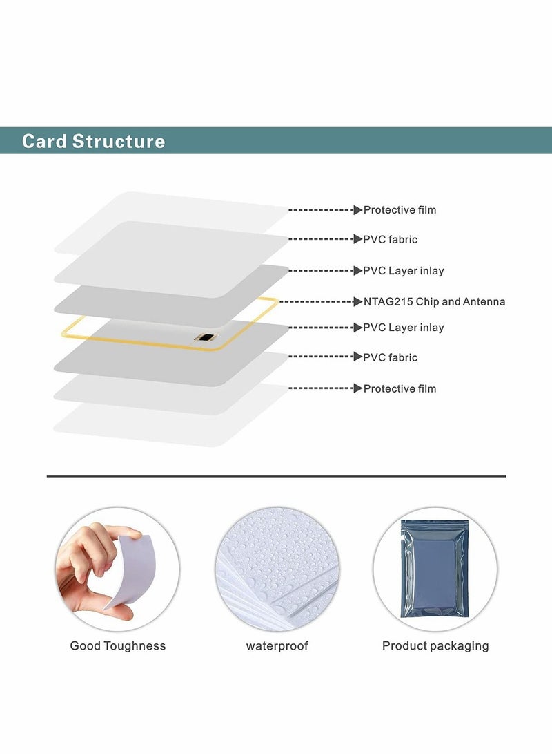 Excefore Blank NFC Cards, 10PCS Tags NTAG 215 PVC Cards programmable Tags, Compatible with Amiibo and TagMo for Android All Phone Enabled - Image 5