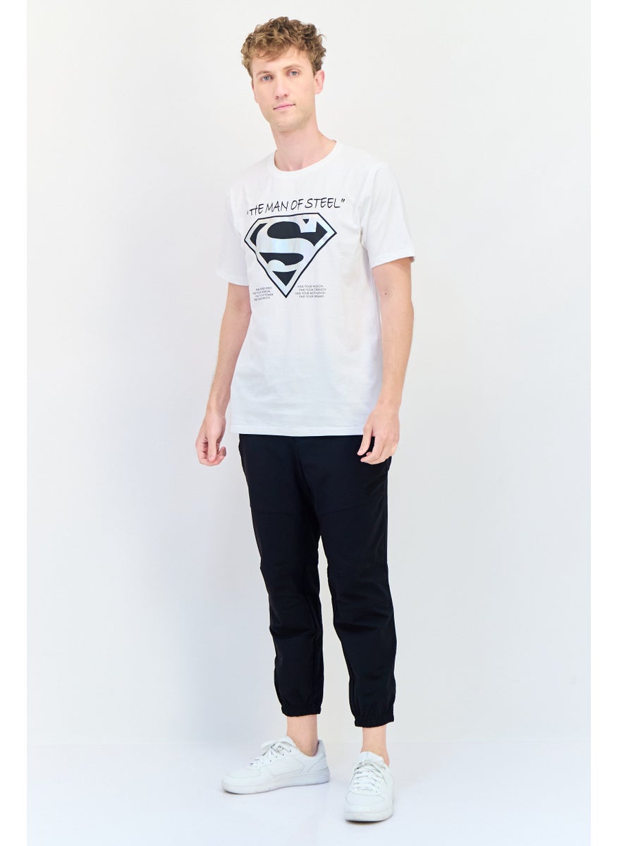 DC Comics Men Superman Crew Neck Short Sleeve Printed T-Shirts, White  - Image 4