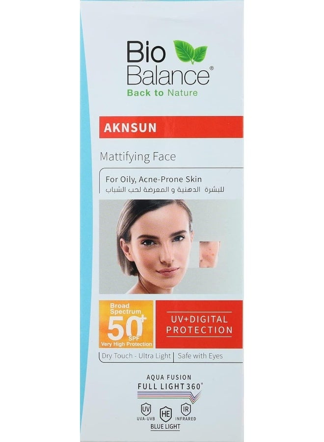 Bio Balance Aknsun Mattifying Face Aqua Fusion, 50 Spf, 40 Ml - Image 3