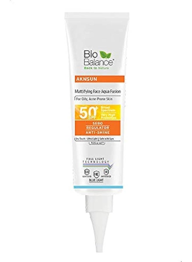 Bio Balance Aknsun Mattifying Face Aqua Fusion, 50 Spf, 40 Ml - Image 1