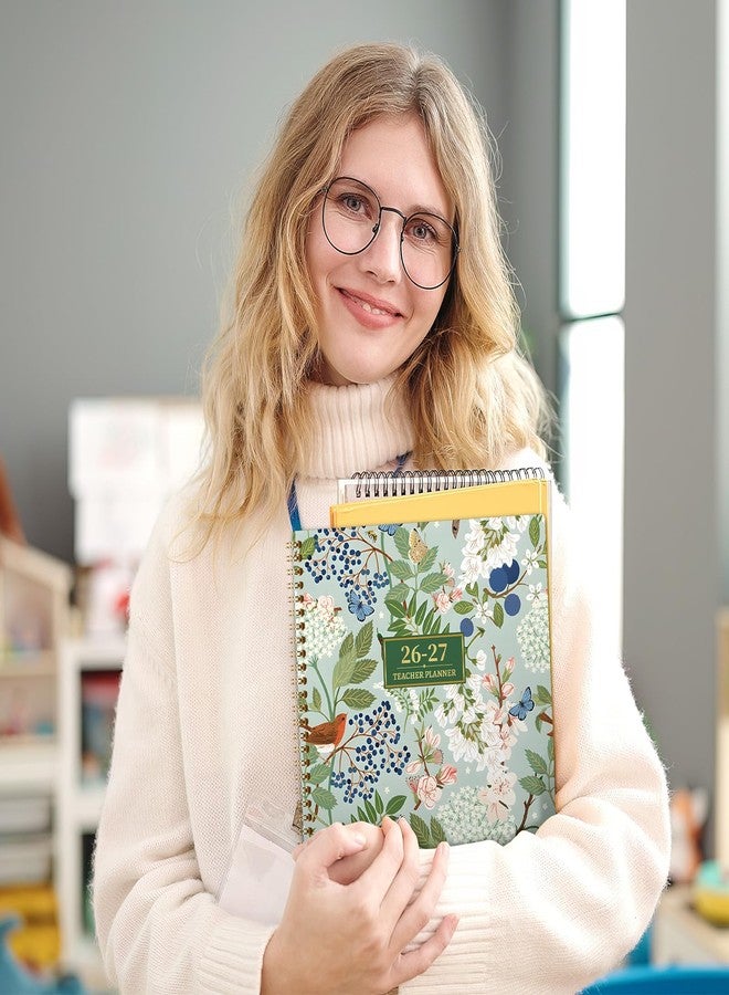 Vondafe Teacher Planner 2026-2027 - Teacher Lesson Planner 2026-2027, 8.3" x 11", Jul.2026 - Jun.2027, Academic Planner, Weekly & Monthly Lesson Plan Book for Teachers with Back pocket, Colorful Tabs - Floral - Image 2