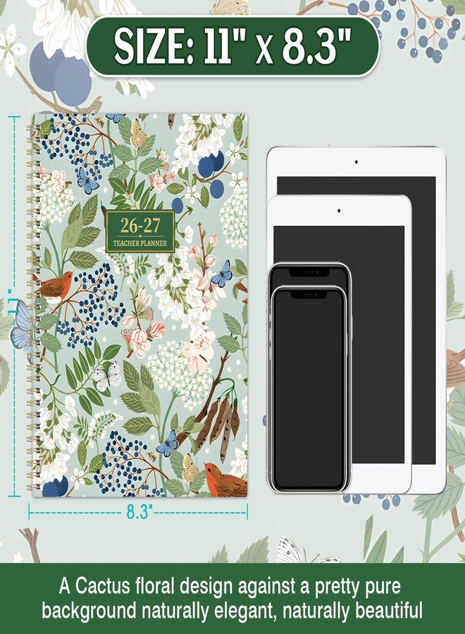 Vondafe Teacher Planner 2026-2027 - Teacher Lesson Planner 2026-2027, 8.3" x 11", Jul.2026 - Jun.2027, Academic Planner, Weekly & Monthly Lesson Plan Book for Teachers with Back pocket, Colorful Tabs - Floral - Image 3