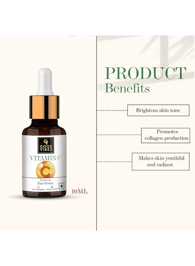 Good Vibes Brightening Vitamin C Face Serum For Glowing Skin, 10 ml Light Weight Absorbs Quickly Moisturizing Serum For All Skin Types - Image 2