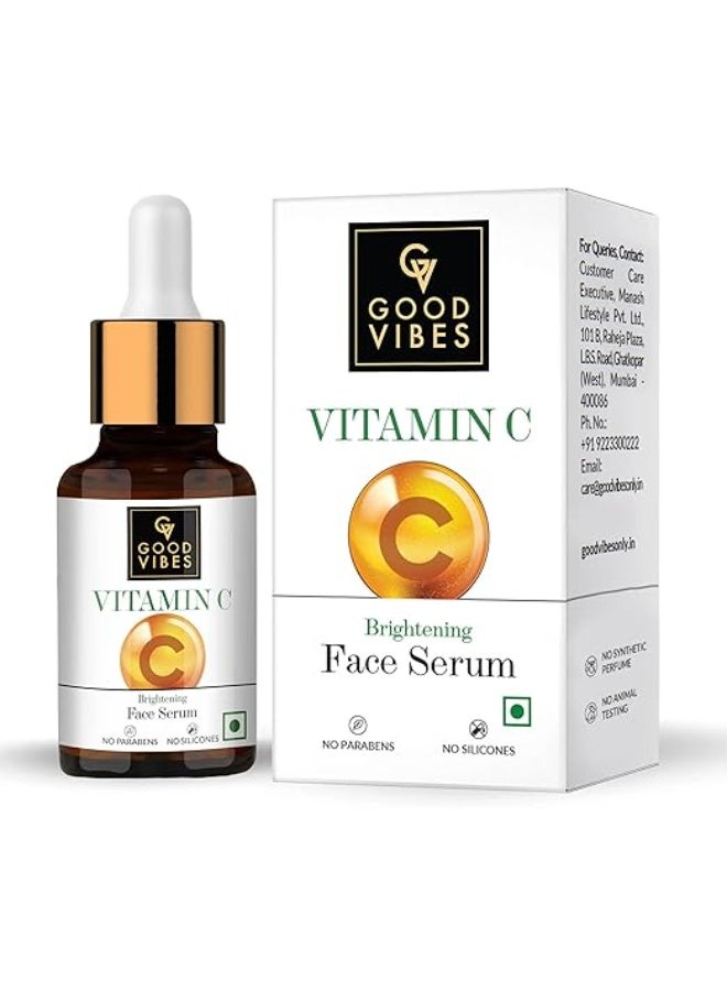 Good Vibes Brightening Vitamin C Face Serum For Glowing Skin, 10 ml Light Weight Absorbs Quickly Moisturizing Serum For All Skin Types - Image 1